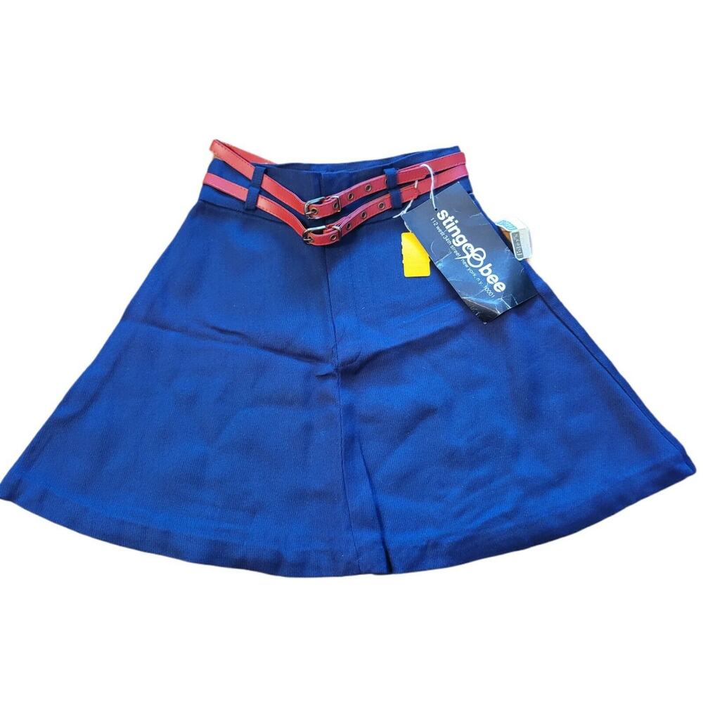 Vintage FOLEY'S Girls Sting Bee Navy Skirt w/Belt Sizes 7 or 10